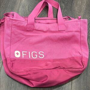 FIGS Vibrant Pink Canvas Tote